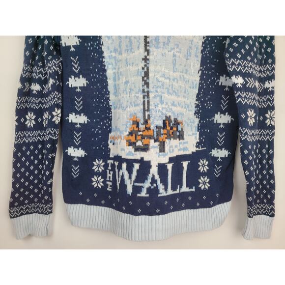 Game of Thrones Size M Ugly Christmas Sweater Deck The Wall HBO Navy Blue - Picture 3 of 9
